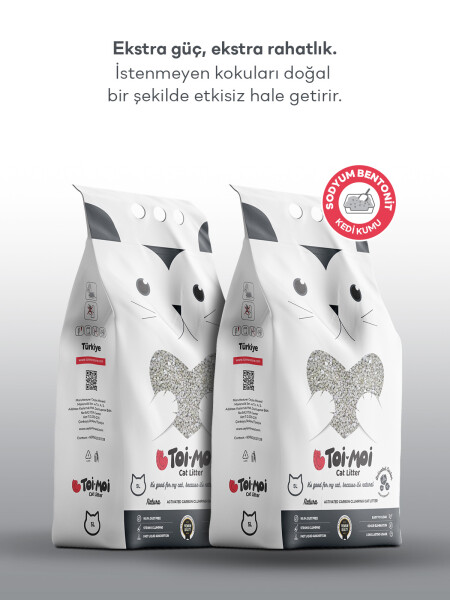 2’li Avantaj Paketi Koku Hapseden, Topaklanan,Tozsuz Aktif Karbonlu Bentonit Kedi Kumu 2x5kg - 3
