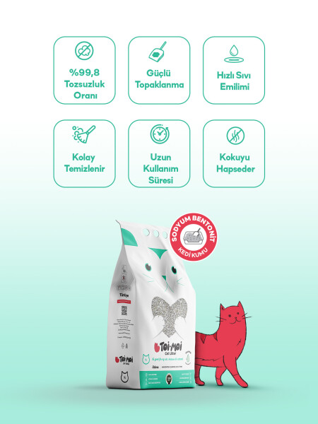 2’li Avantaj Paketi Kokuya Hassas Topaklanan Tozsuz Kokusuz Bentonit Kedi Kumu 2x5Kg - 3