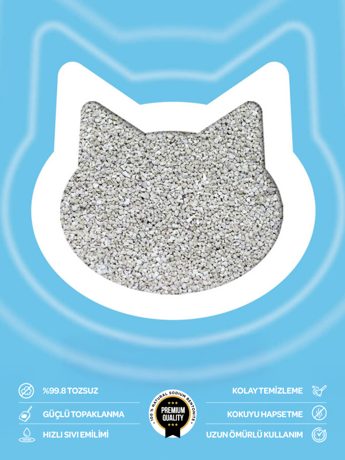 2'li Avantaj Paketi Topaklanan,Tozsuz,Hijyenik Marsilya Sabunlu Bentonit Kedi Kumu 2x10Kg - 2