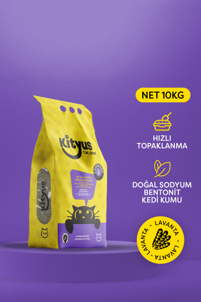 İnce Taneli Tozsuz, Topaklanan Lavanta Kokulu Bentonit Kedi Kumu 10kg - 2