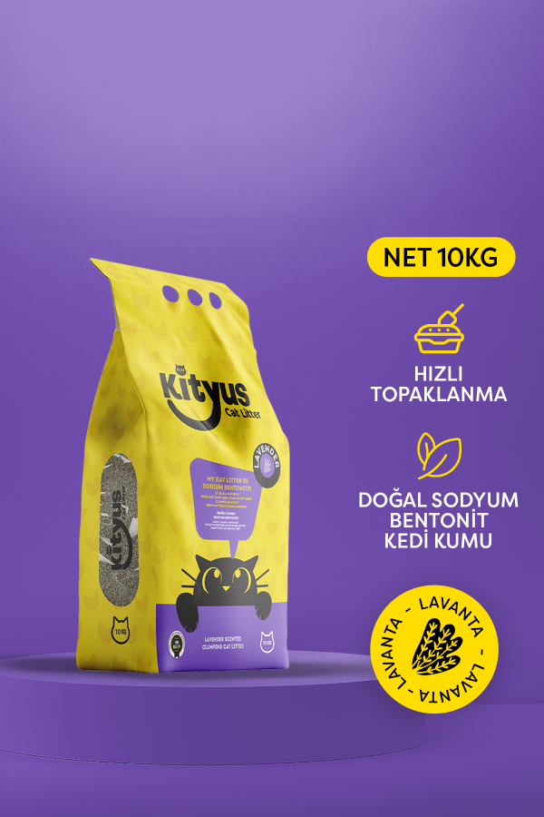 İnce Taneli Tozsuz, Topaklanan Lavanta Kokulu Bentonit Kedi Kumu 10kg - 2