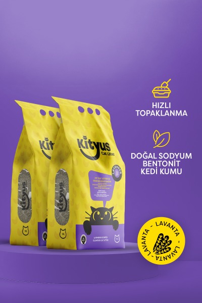 2'li Avantaj Paketi İnce Taneli Tozsuz, Topaklanan Lavanta Kokulu Bentonit Kedi Kumu 2x10kg - 2