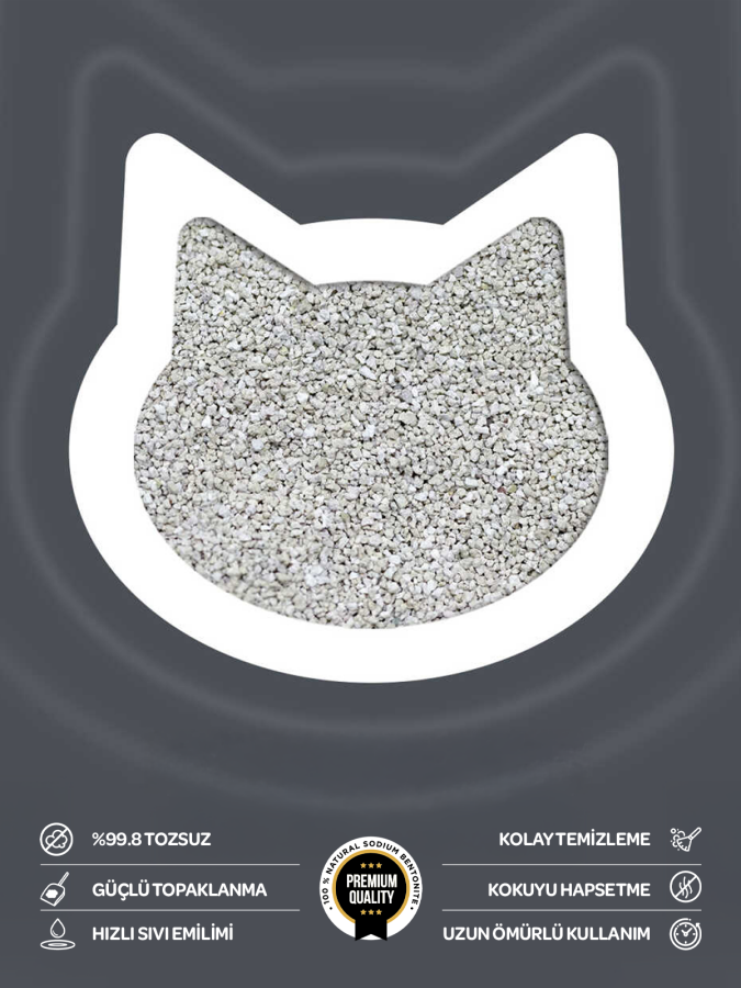 Koku Hapseden, Topaklanan,Tozsuz Aktif Karbonlu Bentonit Kedi Kumu 5kg - 3