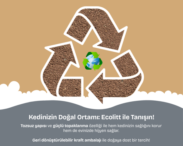 2'li Avantaj Paketi Ecolitt Ultra Koku Hapseden Kraft Pakette Topaklanan Kahverengi Bentonit Aktif Karbonlu Kedi Kumu 2x8 kg - 2
